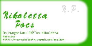 nikoletta pocs business card